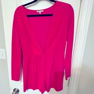 Hot Pink Long Sleeve Romper